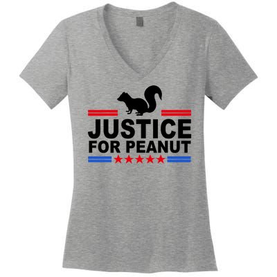 Justice For Peanut The Squirrel 2024 Women's V-Neck T-Shirt