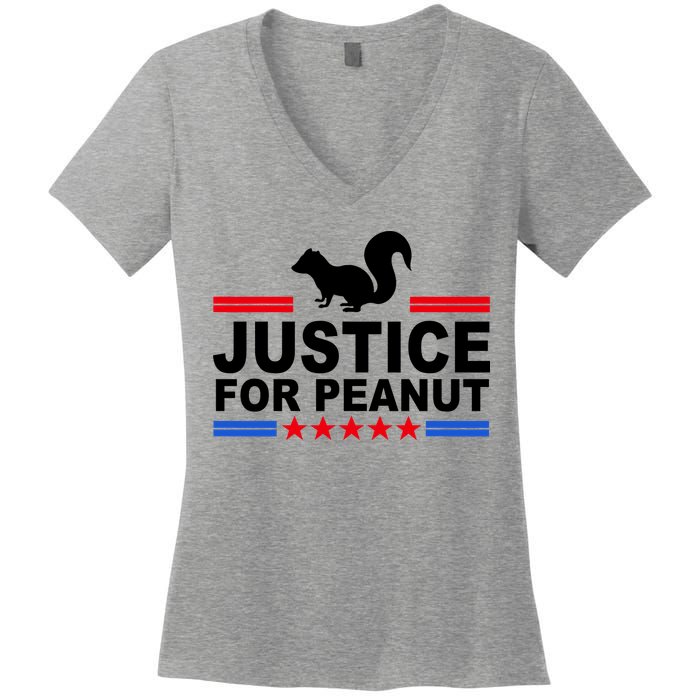 Justice For Peanut The Squirrel 2024 Women's V-Neck T-Shirt
