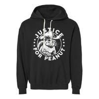 Justice For Peanut The Squirrel P’Nut Pnut Peanut Squirrel Garment-Dyed Fleece Hoodie