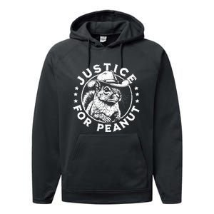 Justice For Peanut The Squirrel P’Nut Pnut Peanut Squirrel Performance Fleece Hoodie