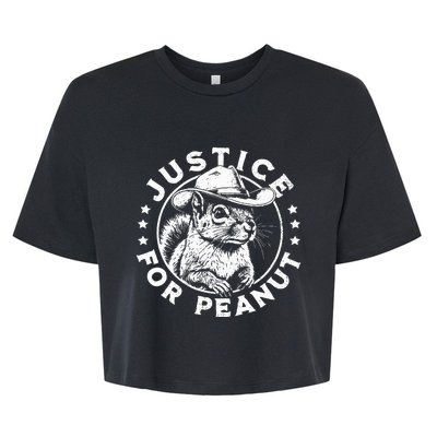 Justice For Peanut The Squirrel P’Nut Pnut Peanut Squirrel Bella+Canvas Jersey Crop Tee