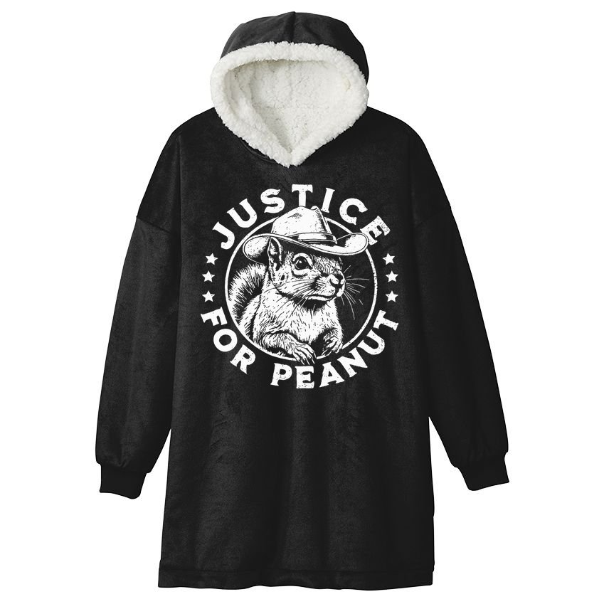Justice For Peanut The Squirrel P’Nut Pnut Peanut Squirrel Hooded Wearable Blanket