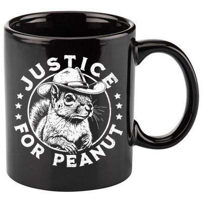 Justice For Peanut The Squirrel P’Nut Pnut Peanut Squirrel 11oz C Handle Ceramic Mug