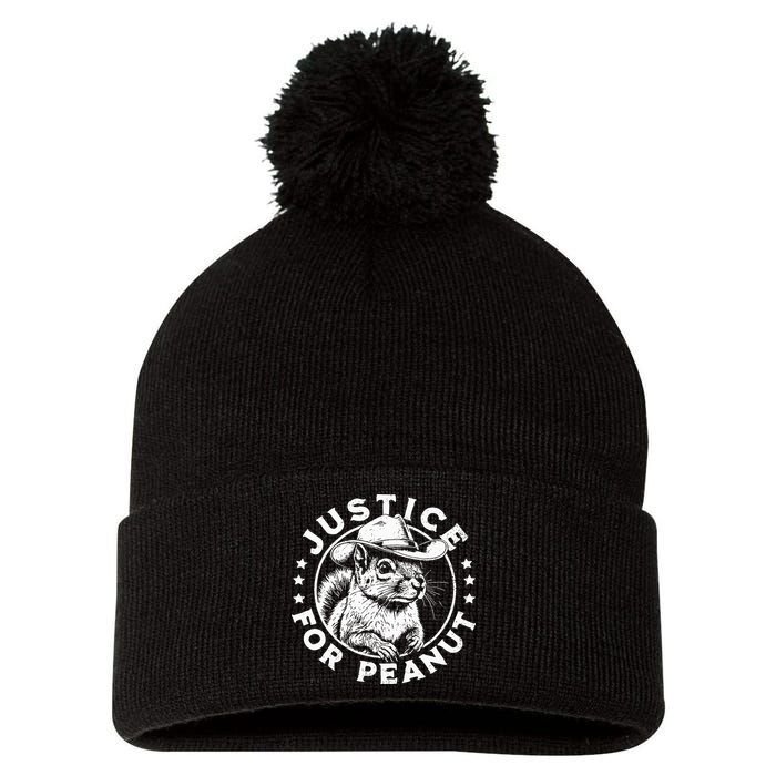 Justice For Peanut The Squirrel P’Nut Pnut Peanut Squirrel Pom Pom 12in Knit Beanie