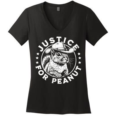 Justice For Peanut The Squirrel P’Nut Pnut Peanut Squirrel Women's V-Neck T-Shirt