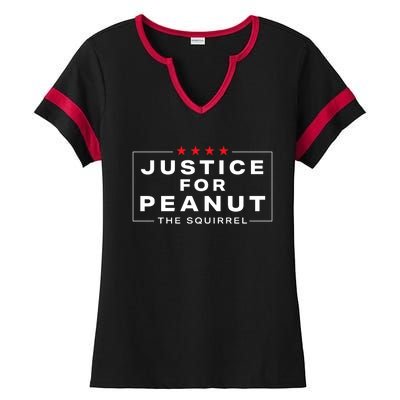 Justice For Peanut Ladies Halftime Notch Neck Tee