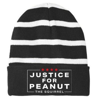 Justice For Peanut Striped Beanie with Solid Band