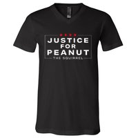 Justice For Peanut The Squirrel Peanut Squirrel V-Neck T-Shirt