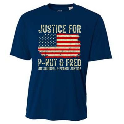 Justice For Pnut And Fred The Squirrel And Peanut Justice Cooling Performance Crew T-Shirt