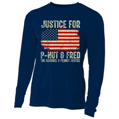 Justice For Pnut And Fred The Squirrel And Peanut Justice Cooling Performance Long Sleeve Crew