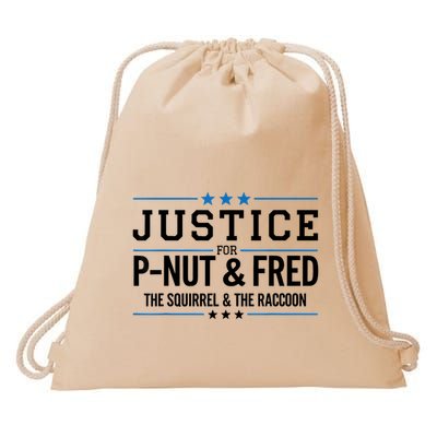 Justice For Pnut & Fred The Squirrel And The Raccoon Drawstring Bag