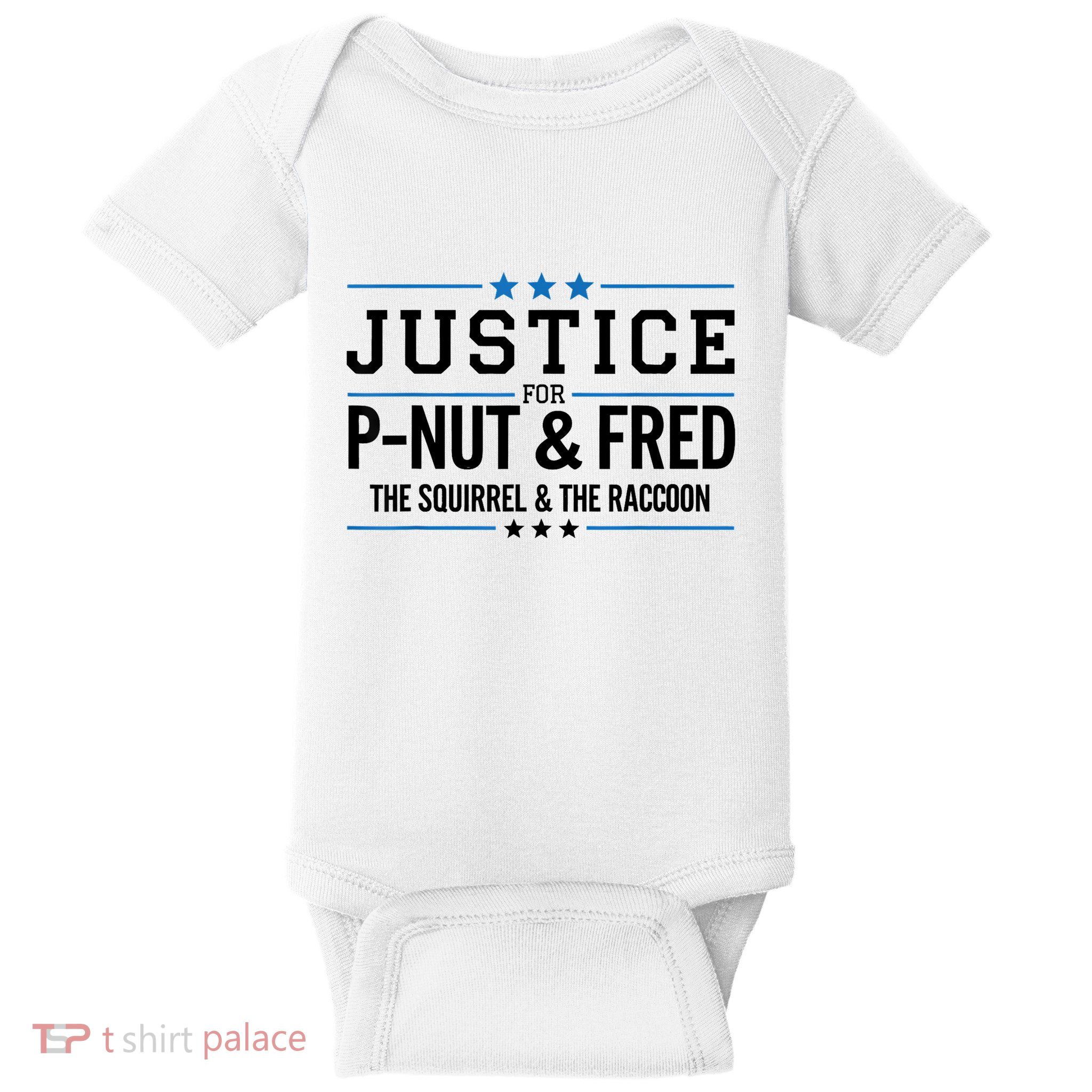 Justice For Pnut & Fred The Squirrel And The Raccoon Baby Bodysuit