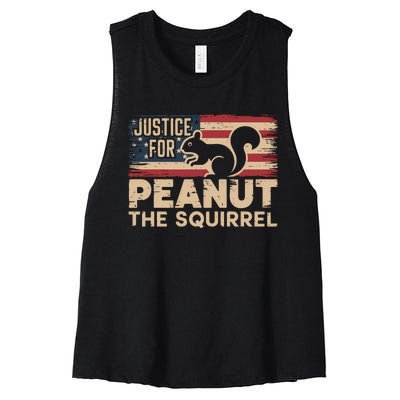 Justice For Peanut The Squirrel Te Peanut Squirrel Women's Racerback Cropped Tank