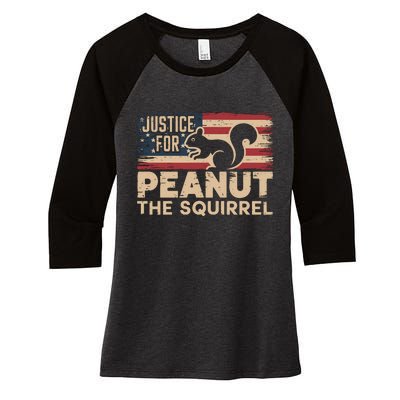 Justice For Peanut The Squirrel Te Peanut Squirrel Women's Tri-Blend 3/4-Sleeve Raglan Shirt