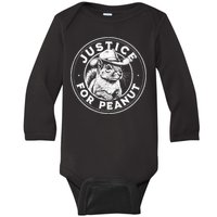 Justice For Peanut The Squirrel P’Nut Pnut Peanut Squirrel Gift Baby Long Sleeve Bodysuit