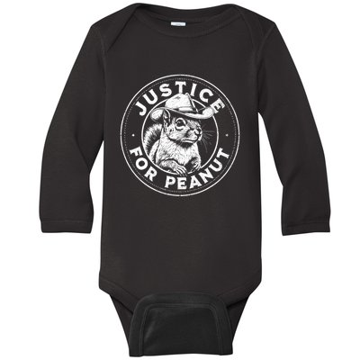 Justice For Peanut The Squirrel P’Nut Pnut Peanut Squirrel Gift Baby Long Sleeve Bodysuit