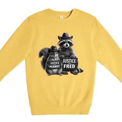 Justice For Peanut The Squirrel And Fred The Raccoon Premium Crewneck Sweatshirt