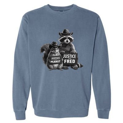 Justice For Peanut The Squirrel And Fred The Raccoon Garment-Dyed Sweatshirt