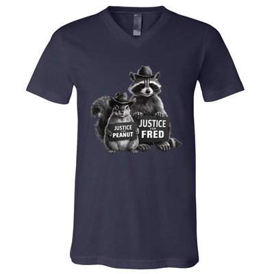 Justice For Peanut The Squirrel And Fred The Raccoon V-Neck T-Shirt