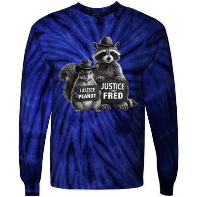 Justice For Peanut The Squirrel And Fred The Raccoon Tie-Dye Long Sleeve Shirt