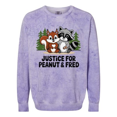 Justice For Peanut The Squirrel And Fred The Raccon Colorblast Crewneck Sweatshirt