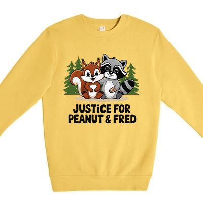 Justice For Peanut The Squirrel And Fred The Raccon Premium Crewneck Sweatshirt