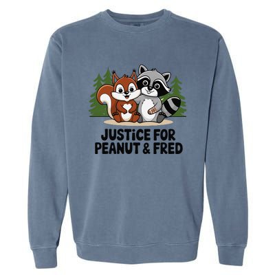 Justice For Peanut The Squirrel And Fred The Raccon Garment-Dyed Sweatshirt