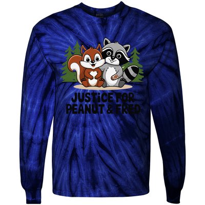 Justice For Peanut The Squirrel And Fred The Raccon Tie-Dye Long Sleeve Shirt