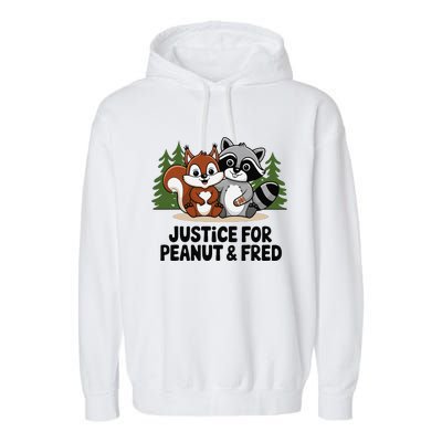 Justice For Peanut The Squirrel And Fred The Raccon Garment-Dyed Fleece Hoodie