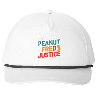 Justice For Peanut And Fred Peanut Squirrel Fred Raccoon Snapback Five-Panel Rope Hat