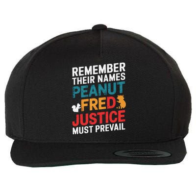 Justice For Peanut And Fred Peanut Squirrel Fred Raccoon Wool Snapback Cap