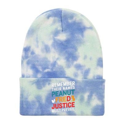 Justice For Peanut And Fred Peanut Squirrel Fred Raccoon Tie Dye 12in Knit Beanie