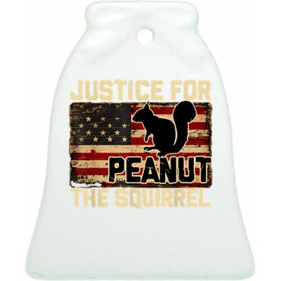 Justice For Peanut The Squirrel Peanut Squirrel Ceramic Bell Ornament