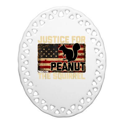 Justice For Peanut The Squirrel Peanut Squirrel Ceramic Oval Ornament