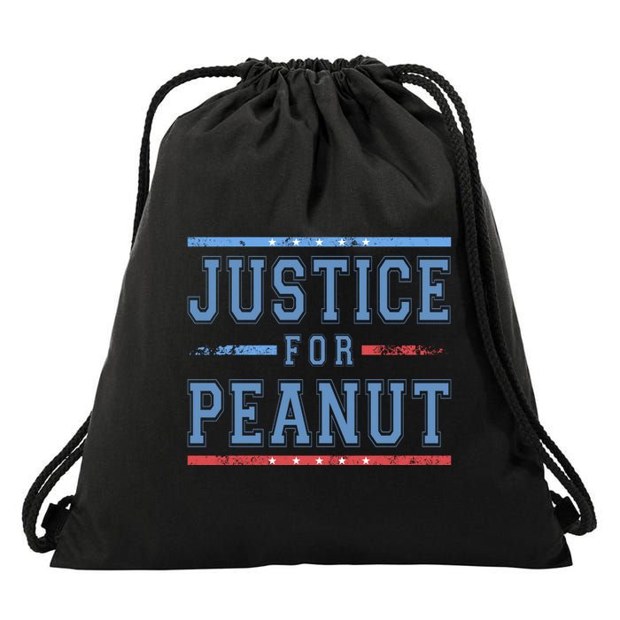 Justice For Peanut The Squirrel Usa Flag Drawstring Bag