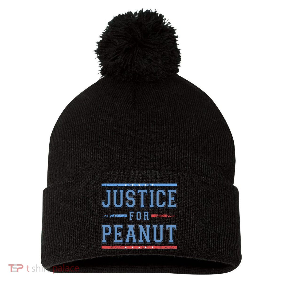 Justice For Peanut The Squirrel Usa Flag Pom Pom 12in Knit Beanie