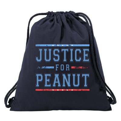 Justice For Peanut The Squirrel Usa Flag Drawstring Bag