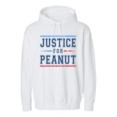 Justice For Peanut The Squirrel Usa Flag Garment-Dyed Fleece Hoodie