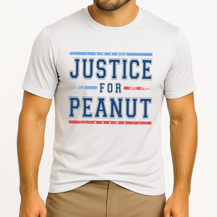 Justice For Peanut The Squirrel Usa Flag Cooling Performance Crew T-Shirt