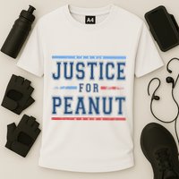 Justice For Peanut The Squirrel Usa Flag Cooling Performance Crew T-Shirt