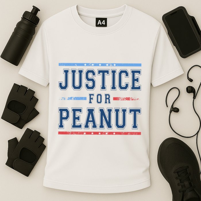 Justice For Peanut The Squirrel Usa Flag Cooling Performance Crew T-Shirt