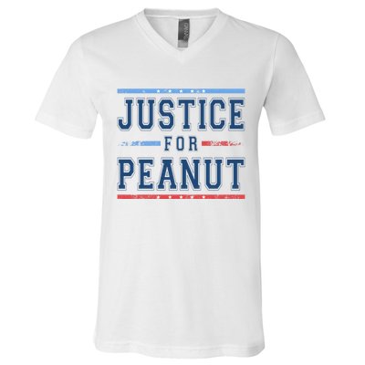 Justice For Peanut The Squirrel Usa Flag V-Neck T-Shirt