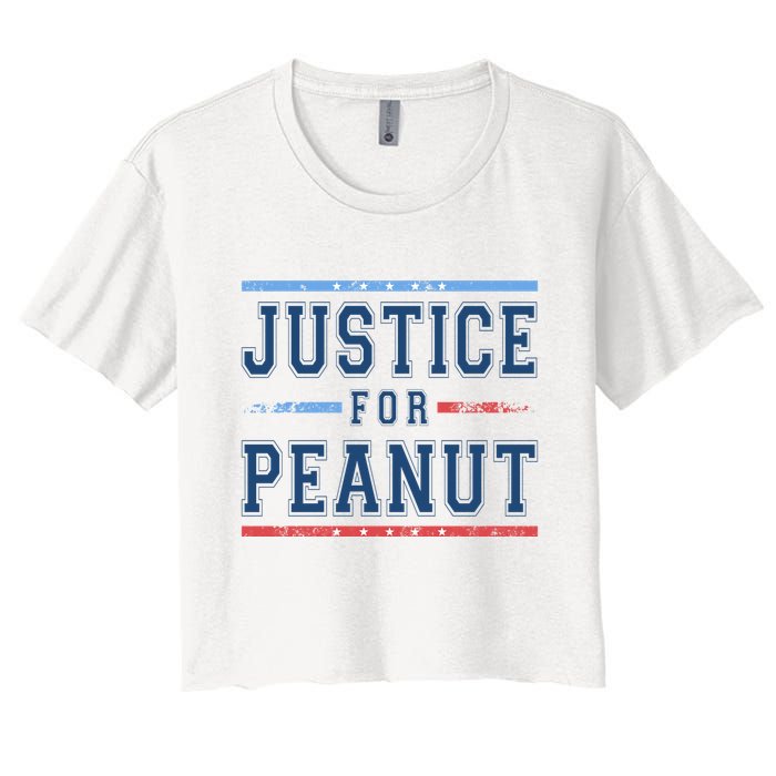 Justice For Peanut The Squirrel Usa Flag Women's Crop Top Tee