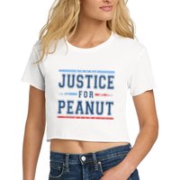 Justice For Peanut The Squirrel Usa Flag Women's Crop Top Tee