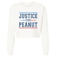 Justice For Peanut The Squirrel Usa Flag Cropped Pullover Crew