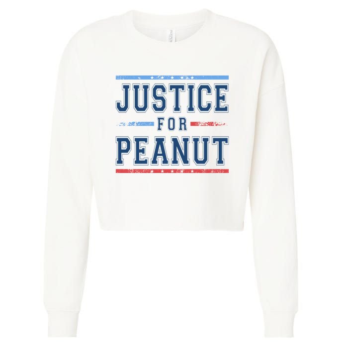 Justice For Peanut The Squirrel Usa Flag Cropped Pullover Crew