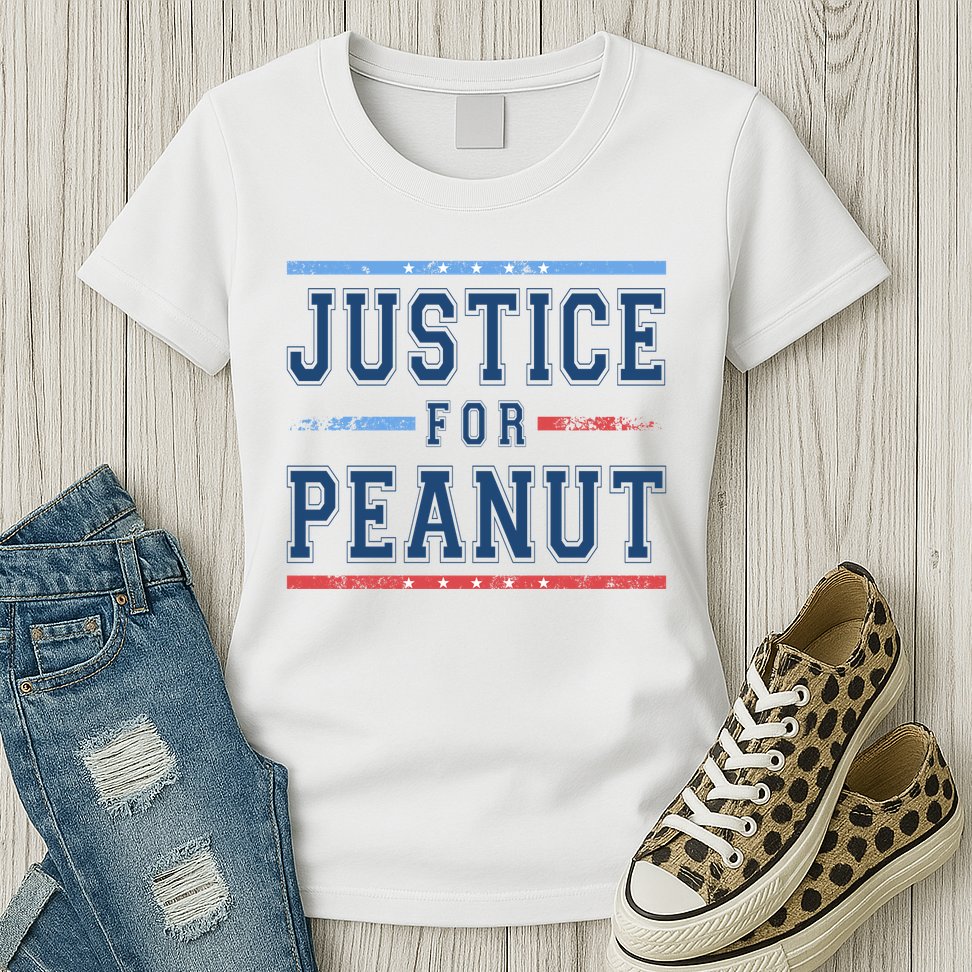 Justice For Peanut The Squirrel Usa Flag Womens T-Shirt