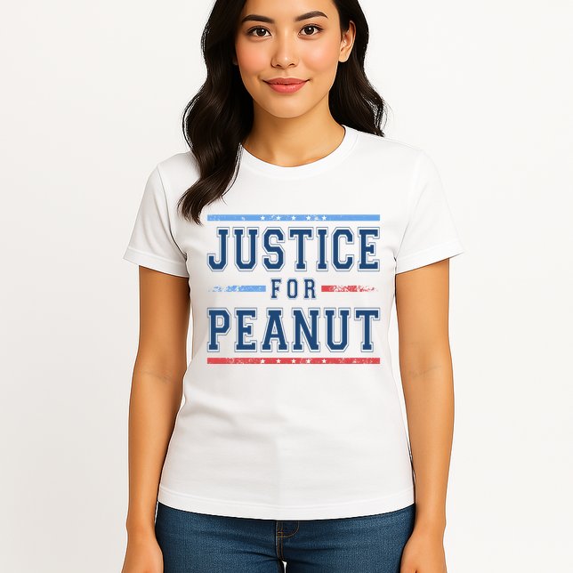 Justice For Peanut The Squirrel Usa Flag Womens T-Shirt