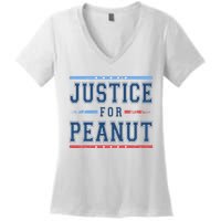 Justice For Peanut The Squirrel Usa Flag Women's V-Neck T-Shirt