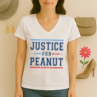 Justice For Peanut The Squirrel Usa Flag Women's V-Neck T-Shirt